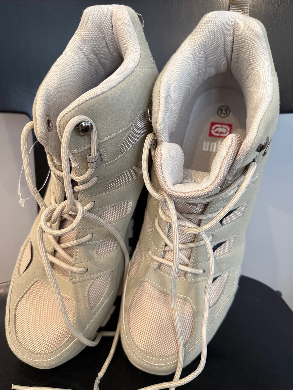 Light Beige High-Top Sneakers